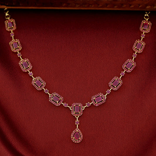 AD Stone Rectangle Short Neckpiece